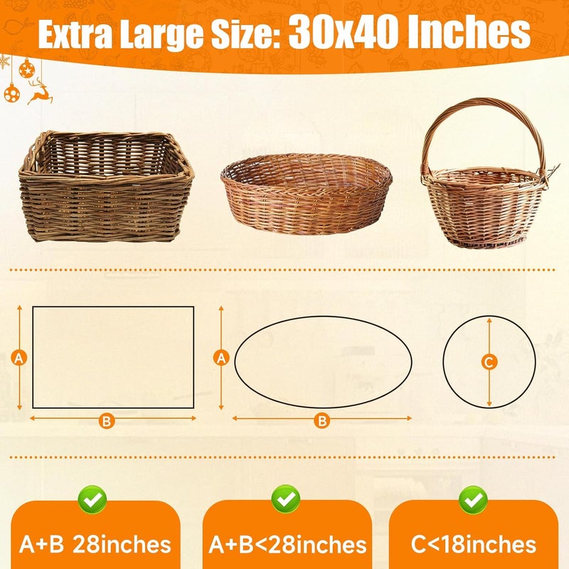 Bonison Large Cellophane Bags 30x40 Inch – 10 Pack Clear Basket Bags for Gift Baskets, Treat Bags, Party Favors, Cellophane Wrap for Large Gifts, Food Packaging, Birthday, Wedding, Holiday Supplies - Image 2